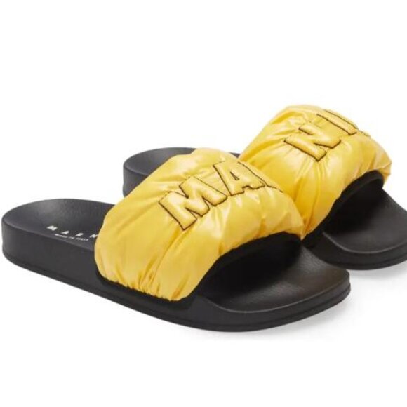 BNWT AW21 MARNI LOGO PUFFY POOL SLIDE SANDAL 40 - Picture 8 of 11